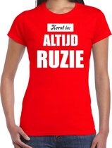 Rood fout Kerstshirt / t-shirt - Kerst is altijd ruzie - dames - Kerstkleding / Christmas outfit L