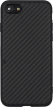 Carbon Softcase Backcover iPhone SE (2022 / 2020) / 8 / 7 hoesje - Zwart