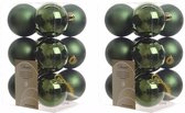 72x Donkergroene kunststof kerstballen 6 cm - Mat/glans - Onbreekbare plastic kerstballen - Kerstboomversiering donkergroen