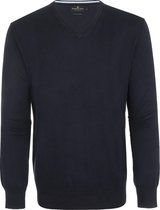 Steppin' Out Spring 2021 Trui Cotton Cashmere V-Neck Mannen - Regular Fit - Katoen - Blauw (XL)