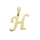 Stalen goudkleurige hanger letter h