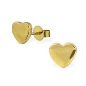 Aramat jewels ® - Zweerknopjes oorbellen hartje goudkleurig chirurgisch staal 8mm