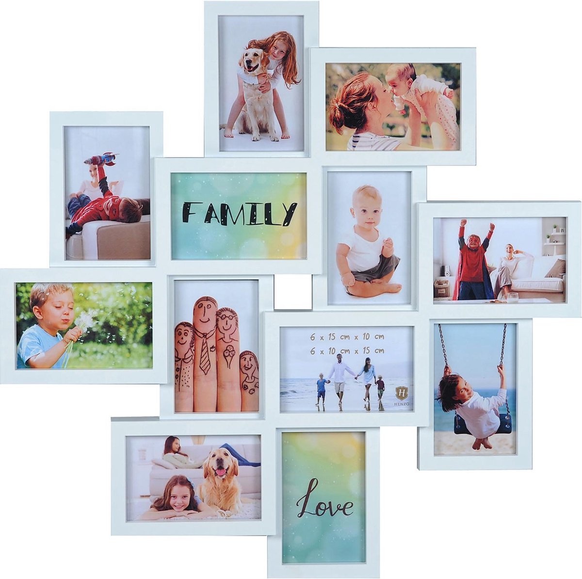 Henzo Fotolijst - Henzo - Friends Gallery - Collagelijst voor 12 foto's - Fotomaat 10x15 cm - Wit