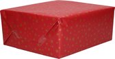 3x Rollen Kerst kadopapier print bordeaux rood  2,5 x 0,7 meter op rol 70 grams - Luxe papier kwaliteit cadeaupapier/inpakpapier - Kerstmis