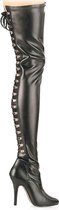 EU 40 = US 10 | SEDUCE-3063 | 5 Open Back D-Ring Stretch Thigh Boot