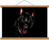 Schoolplaat – Zwarte Herders Hond - 60x40cm Foto op Textielposter (Wanddecoratie op Schoolplaat)