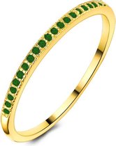 Twice As Nice Ring in 18kt verguld zilver, eternity, smaragd kleurige zirkonia 60