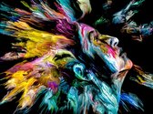 Série Femme de couleur. Portrait de peinture numérique abstraite de jeune femme sur le thème de la créativité, de l'imagination et de l'art - toile d' Art moderne - horizontal - 1733160119 - 40 * 30 horizontal