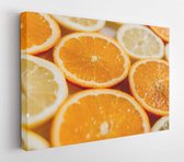 Onlinecanvas - Schilderij - Bright Citrus Close Up Color Art Horizontal Horizontal - Multicolor - 30 X 40 Cm