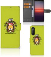 Coque Téléphone Sony Xperia 5II Housse en Cuir Premium Flip Case Portefeuille Etui pour Biscuit Doggy