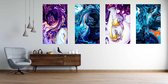 Onlinecanvas - Schilderij - Mixture Acrylic Paints. Liquid Marble Texture. Artwork Art Vertical Vertical - Multicolor - 115 X 75 Cm