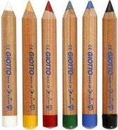 Schmink potloden, l: 9 cm, standaardkleuren, Basiskleuren, 6stuks
