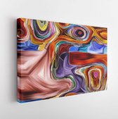 Elements of Microcosm series. Abstract design made of colorful painted texture on the subject of organic designs, fluid forms and abstract compositions - Modern Art Canvas - Horizo
