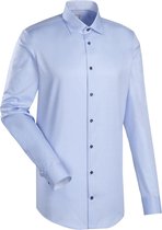 Jacques Britt overhemd - Como slim fit - twill - lichtblauw (contrast) - Strijkvriendelijk - Boordmaat: 46