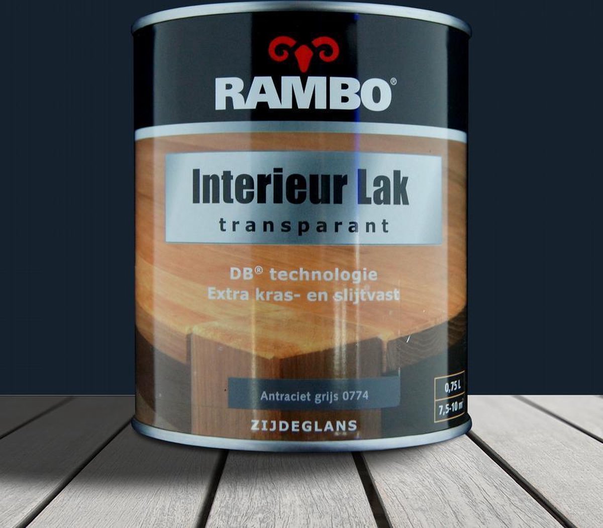 Rambo Interieur Lak Transparant 0,75 liter - Antraciet grijs