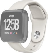 By Qubix - Fitbit Versa 1 / 2 & Lite siliconen bandje (large) - Ecru - Fitbit versa bandjes