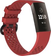 By Qubix - Fitbit Charge 3 & 4 sport bandje (large) - Rood - Fitbit charge bandjes