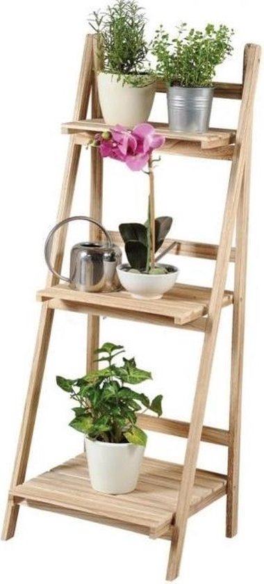 FSC® Houten 3 Plantenrek | Trapvormig houten Planten Rek Plantentrap |... bol.com