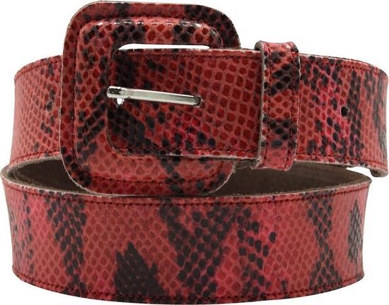 Rode riem - Pitone Melody Red  Dames riem - Broekriem Dames - Dames riem -  Dames riemen - heren riem - heren riemen - riem - riemen - Designer riem - luxe