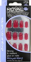 Royal 24 Glue-On Nail Tips - Royal Red (met nagellijm)
