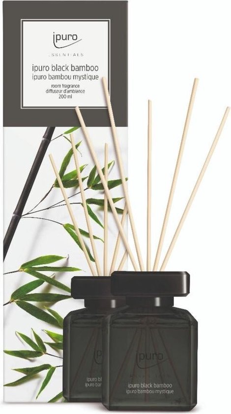 ipuro ESSENTIALS black bamboo diffuseur aromatique Flacon de parfum Verre, Plastique Noir