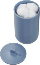 iDesign Wattenschijfjeshouder blauw - Blauw - Met deksel