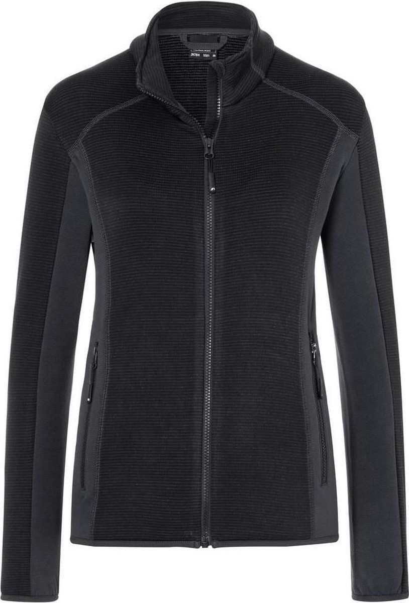 James and Nicholson Dames/dames structuur fleece jack /Koolstof Zwart