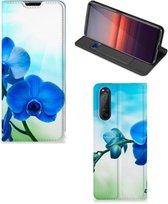 Stand Case met foto Sony Xperia 5 II Telefoonhoesje Orchidee Blauw