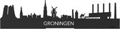 Standing Skyline Oud Groningen Zwart hout - 60 cm - Woondecoratie design - Decoratie om neer te zetten en om op te hangen - Meer steden beschikbaar - Cadeau voor hem - Cadeau voor haar - Jubileum - Verjaardag - Housewarming - Interieur -