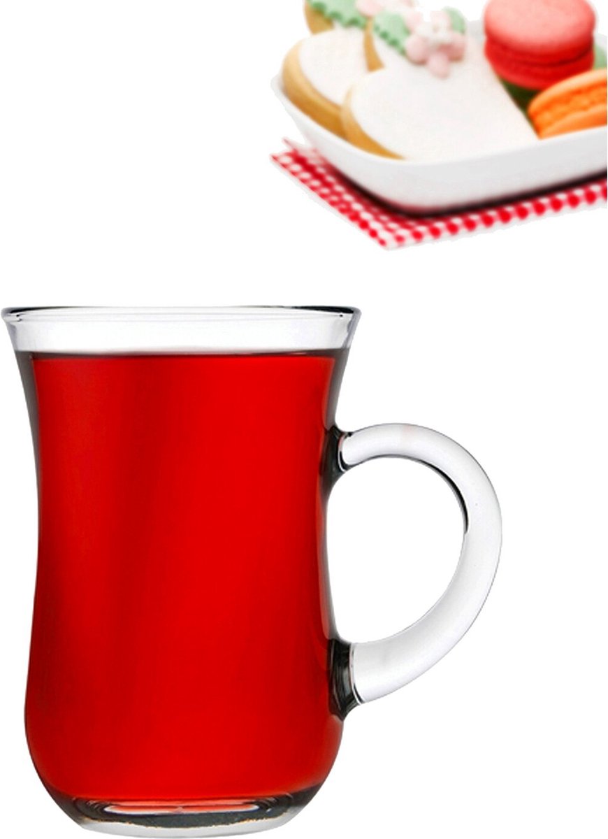Pasabahce Keyif -  Turkse Theeglazen Met Oor - Set van 6 - 140 ml