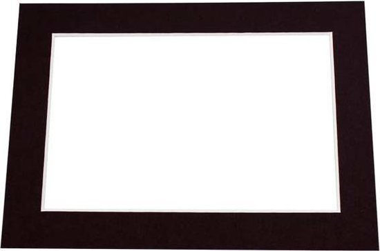 Passepartout Zwart 20,3x26,7cm Venster - Buitenmaat 27,9x35,6cm Conserveringskwaliteit (25 stuks)