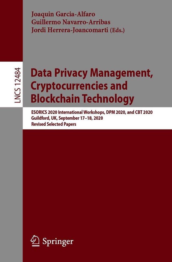 Springer Nature Proceedings Computer Science - Data Privacy  ... - cover
