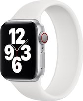 Shop4 - Bandje voor Apple Watch 6 44mm - Medium Siliconen Solo Loop Wit