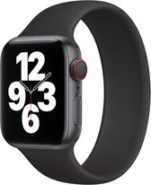 Shop4 - Bandje voor Apple Watch 5 44mm - Large Siliconen Solo Loop Zwart