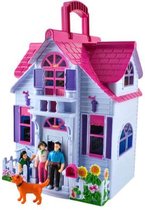 Uitklapbaar Poppenhuis- - Opvouwbaar huis voor poppen - Inclusief Meubeltjes - Poppenhuis met Kamer Meubels - Draagbaar Poppenhuis