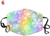 Snowflake | Kerst | christmas Mondkapje  Herbruikbaar gezichtsmasker wasbaar en verstelbaar gezichtsmasker - Unisex (regenboog)