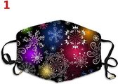 Snowflake | Kerst | christmas Mondkapje  Herbruikbaar gezichtsmasker wasbaar en verstelbaar gezichtsmasker - Unisex (zwart)