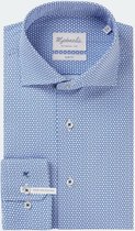 Michaelis - Overhemd Poplin Blauw SL7 - 39 - Heren - Skinny-fit - Extra Lange Mouwlengte