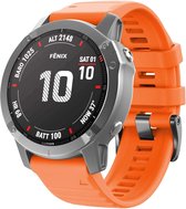 Siliconen Smartwatch bandje - Geschikt voor  Garmin Fenix 5x / 6x siliconen bandje - oranje - Horlogeband / Polsband / Armband