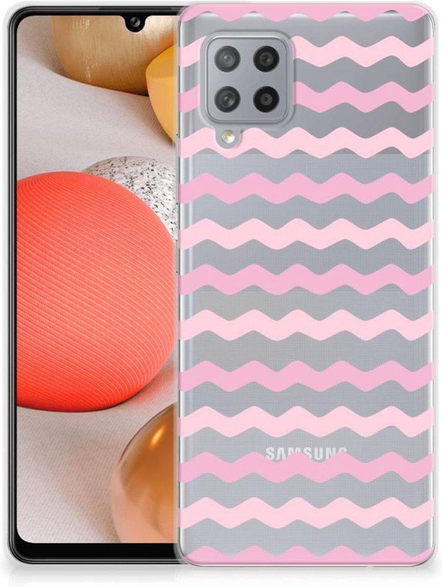 Samsung Galaxy A42 TPU bumper Waves Roze