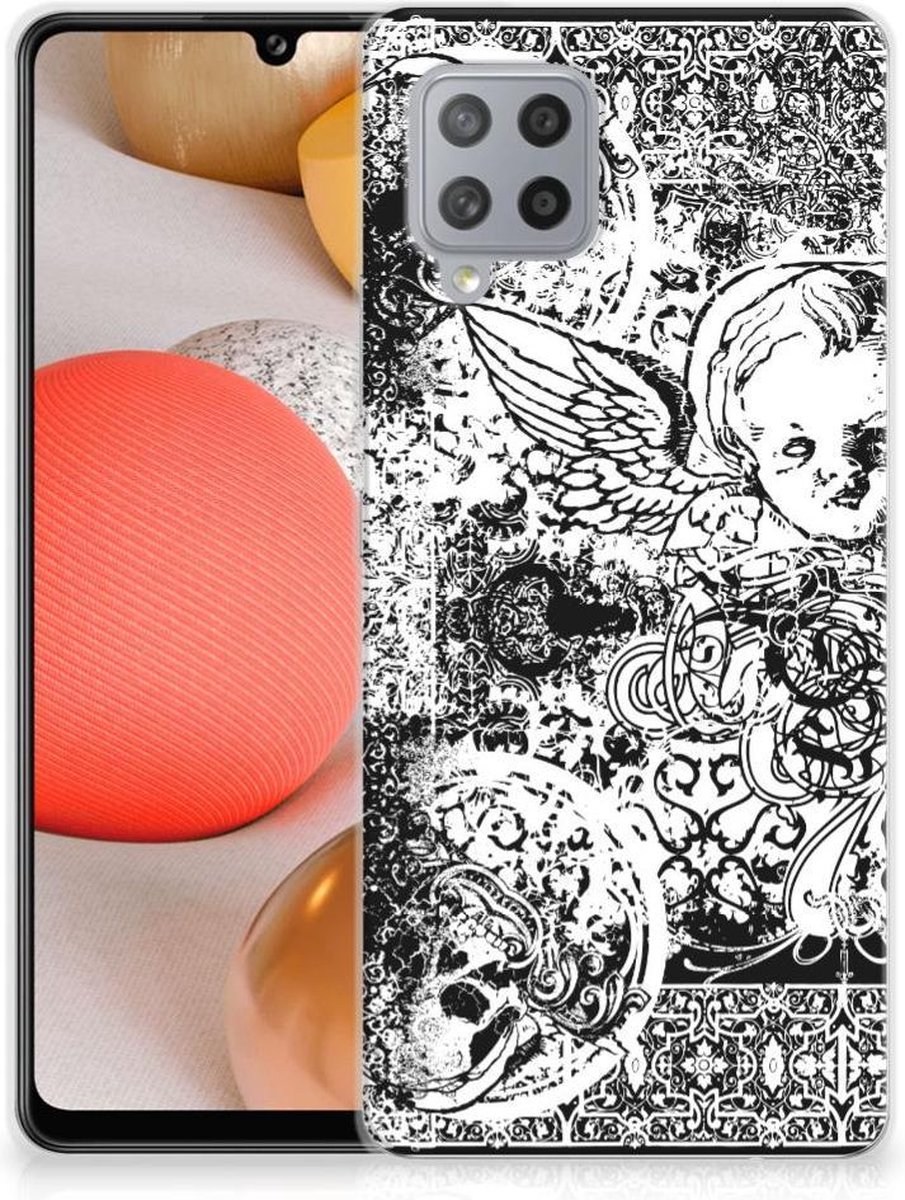Silicone Back Case Samsung Galaxy A42 Skulls Angel