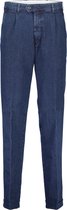 The English Hatter Mannen Jeans Pantalon met Bandplooi en omslag Blauw Katoen Maat: 26