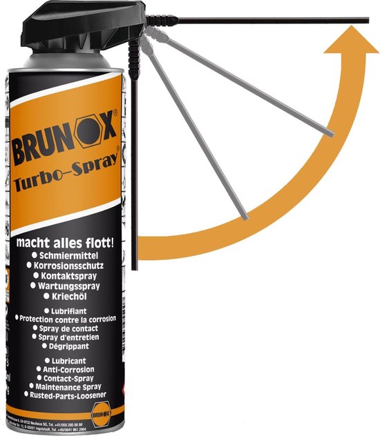 BRUNOX Turbo-Spray Roestoplosser met Turboline & Power-Click Sproeikop 500ml - Brunox
