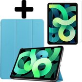 iPad Air 4 2020 Hoes Cover Book Case + Screenprotector - Licht Blauw