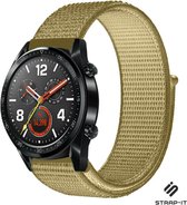 Nylon Smartwatch bandje - Geschikt voor  Huawei Watch GT nylon band - olijf - 42mm - Strap-it Horlogeband / Polsband / Armband