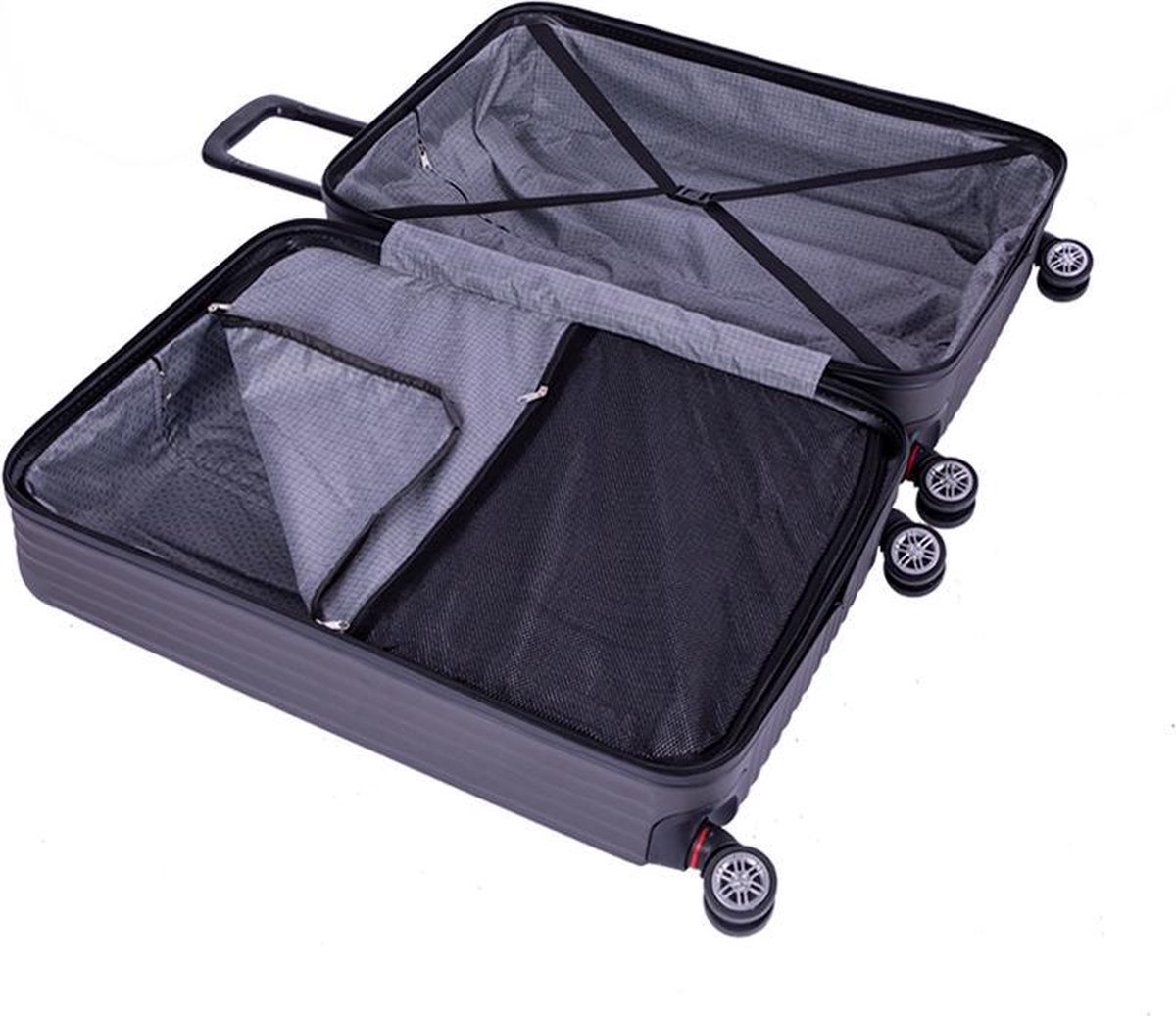 Nektar Handbagage koffer 55 cm x 40 x 20 - Reiskoffer met wielen -  Antraciet | bol