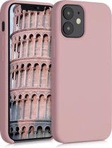 kwmobile telefoonhoesje voor Apple iPhone 12 mini - Hoesje met siliconen coating - Smartphone case in winter roze