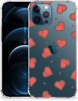 Hippe Hoesje iPhone 12 | 12 Pro Smartphone hoesje met doorzichtige rand Hearts
