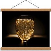 Schoolplaat – Gouden Bubbels in Glas - 40x30cm Foto op Textielposter (Wanddecoratie op Schoolplaat)