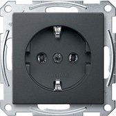 Stopcontact - Inbouw - Randaarde - Antraciet - Systeem M - Schneider Electric - MTN2301-0414